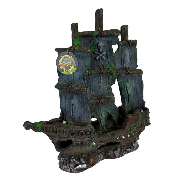 Pirate Ship Aquarium Ornament Large Underwater Freshwater Saltwater Decor Fish - Picture 3 of 16